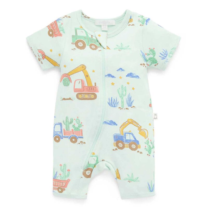 Purebaby Short Sleeve Zip Growsuit image number 0